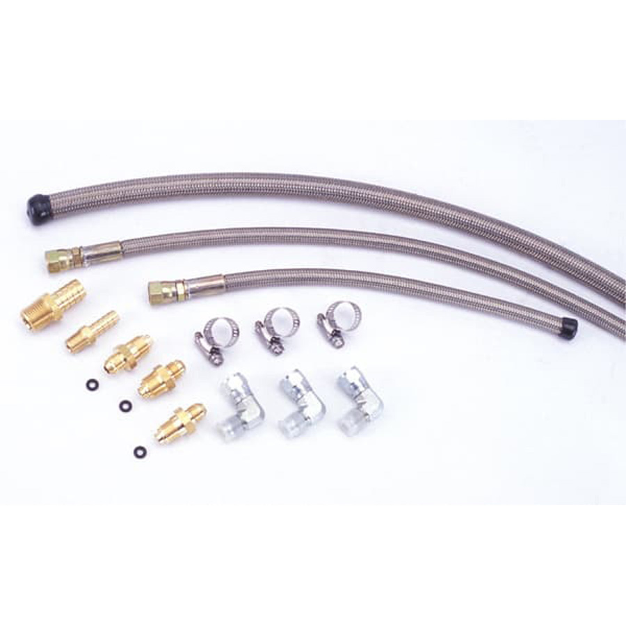 FR1610 - Stainless Braided Hose Kit - Remote Reservoir (GM-style fits  Flaming River Power Rack)